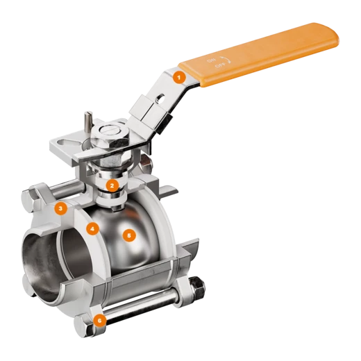 Van bi EBRO V-3MH inox 3 mảnh